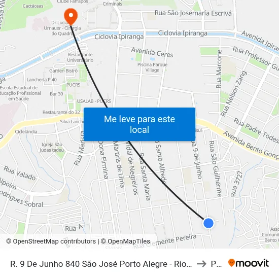 R. 9 De Junho 840 São José Porto Alegre - Rio Grande Do Sul 91520-610 Brasil to Pucrs map