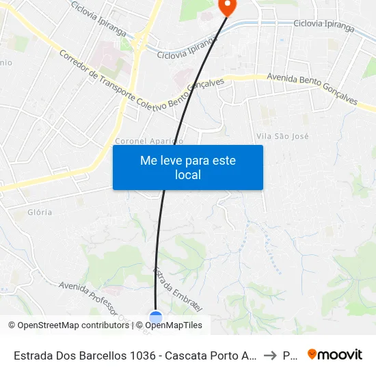 Estrada Dos Barcellos 1036 - Cascata Porto Alegre - Rs 91712-300 Brasil to Pucrs map