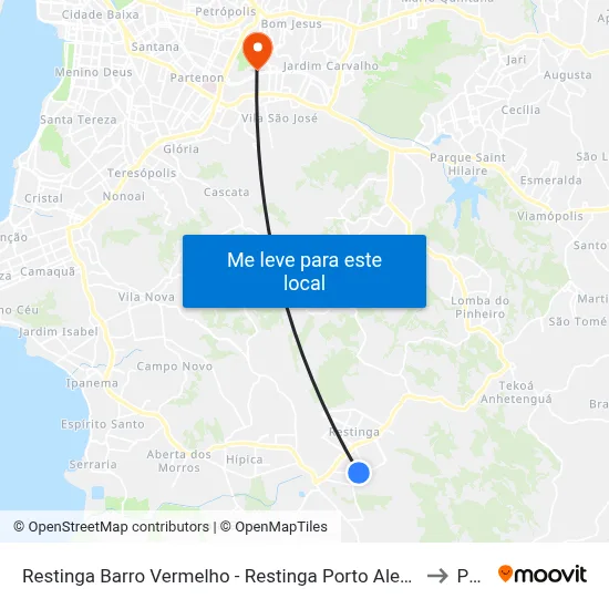 Restinga Barro Vermelho - Restinga Porto Alegre - Rs 91790-885 Brasil to Pucrs map