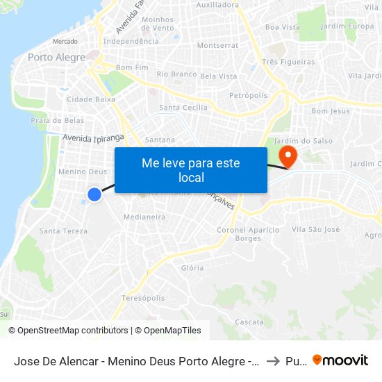 Jose De Alencar - Menino Deus Porto Alegre - Rs 90850-250 Brasil to Pucrs map