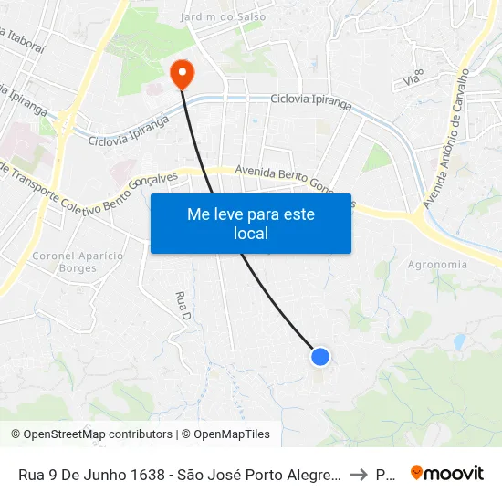 Rua 9 De Junho 1638 - São José Porto Alegre - Rs 91520-610 Brasil to Pucrs map
