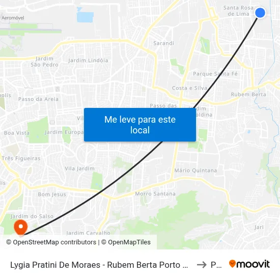 Lygia Pratini De Moraes - Rubem Berta Porto Alegre - Rs 91170-400 Brasil to Pucrs map