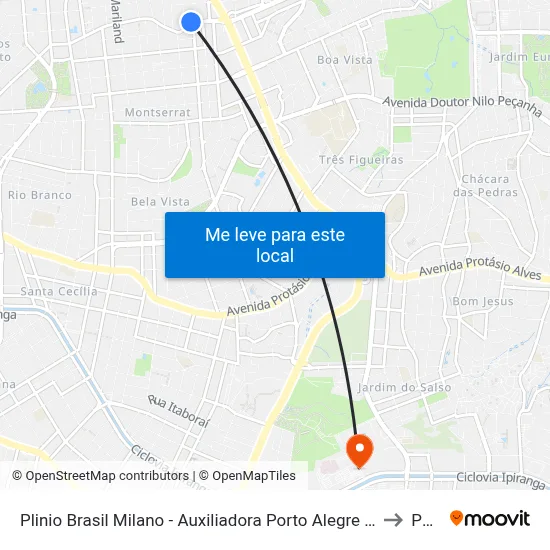 Plinio Brasil Milano - Auxiliadora Porto Alegre - Rs 90450-080 Brasil to Pucrs map