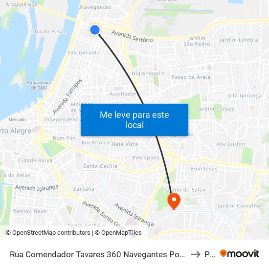 Rua Comendador Tavares 360 Navegantes Porto Alegre - Rio Grande Do Sul 90320 Brasil to Pucrs map