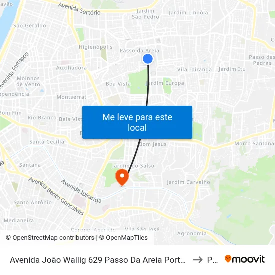 Avenida João Wallig 629 Passo Da Areia Porto Alegre - Rs 91340-000 Brasil to Pucrs map