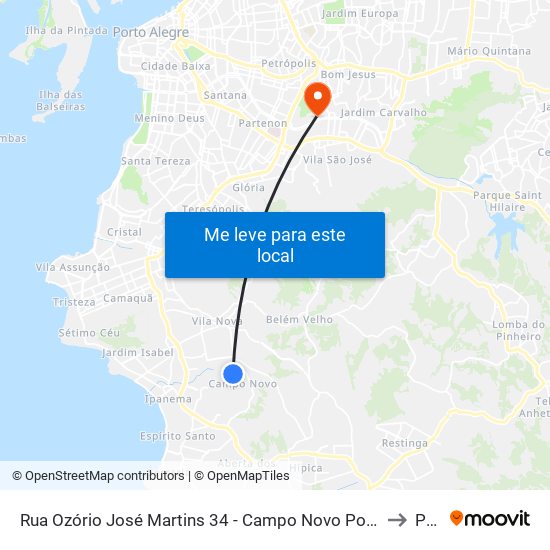 Rua Ozório José Martins 34 - Campo Novo Porto Alegre - Rs 91750-110 Brasil to Pucrs map