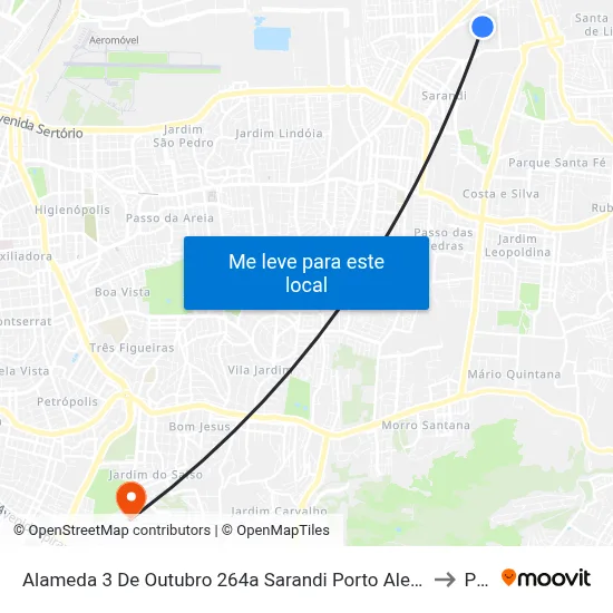Alameda 3 De Outubro 264a Sarandi Porto Alegre - Rio Grande Do Sul 91140 Brasil to Pucrs map