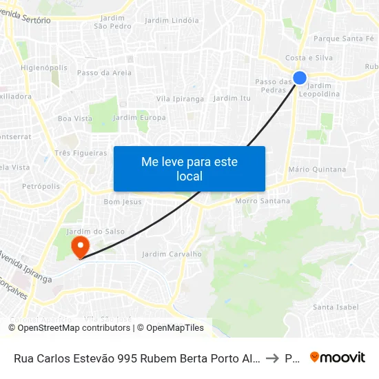 Rua Carlos Estevão 995 Rubem Berta Porto Alegre - Rs 91240-000 Brasil to Pucrs map