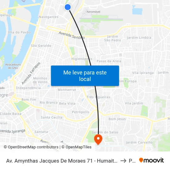 Av. Amynthas Jacques De Moraes 71 - Humaitá Porto Alegre - Rs 90245-050 Brasil to Pucrs map