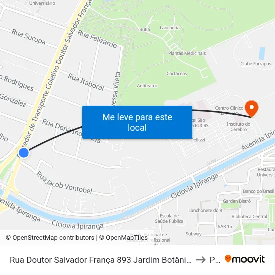 Rua Doutor Salvador França 893 Jardim Botânico Porto Alegre - Rio Grande Do Sul 90690 Brasil to Pucrs map