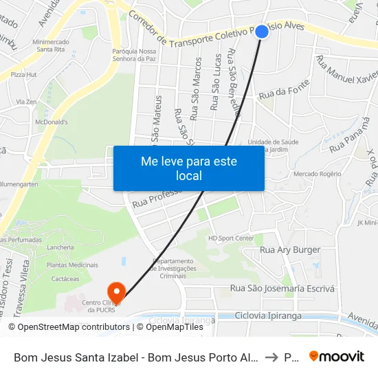 Bom Jesus Santa Izabel - Bom Jesus Porto Alegre - Rs 91420-690 Brasil to Pucrs map