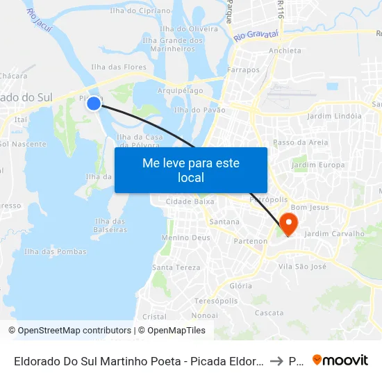 Eldorado Do Sul Martinho Poeta - Picada Eldorado Do Sul - Rs 92990-000 Brasil to Pucrs map