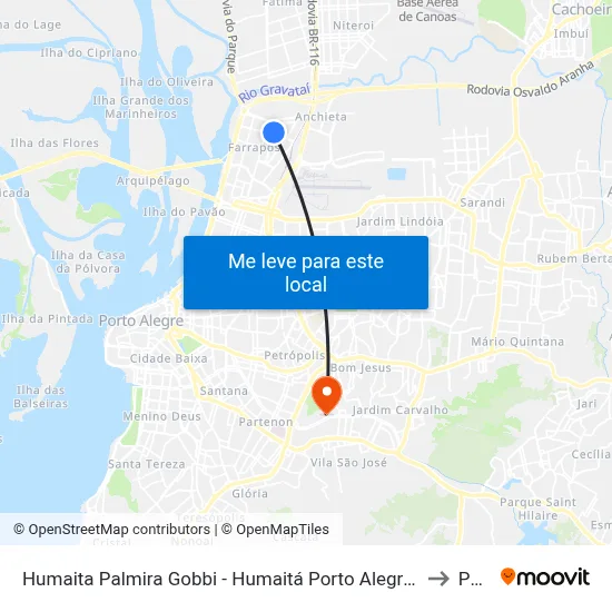 Humaita Palmira Gobbi - Humaitá Porto Alegre - Rs 90250-210 Brasil to Pucrs map