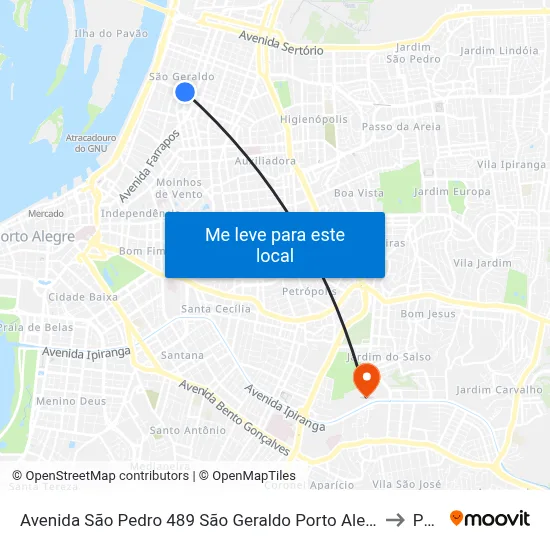 Avenida São Pedro 489 São Geraldo Porto Alegre - Rs 90230-120 Brasil to Pucrs map