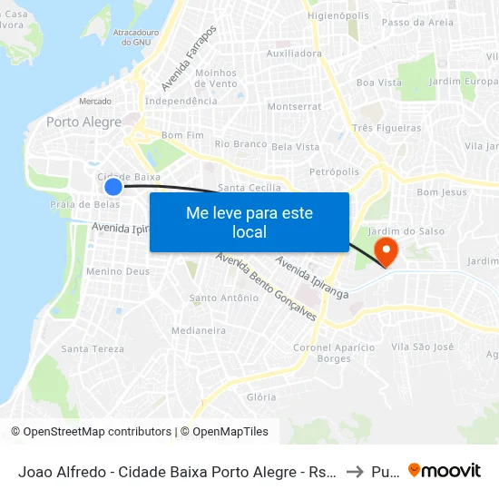 Joao Alfredo - Cidade Baixa Porto Alegre - Rs 90050-003 Brasil to Pucrs map