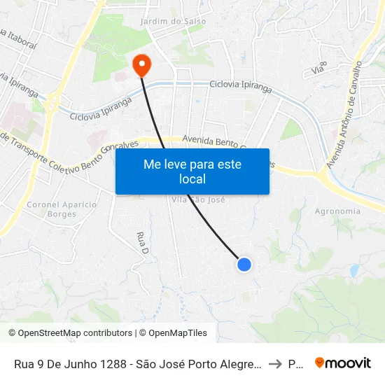 Rua 9 De Junho 1288 - São José Porto Alegre - Rs 91520-610 Brasil to Pucrs map