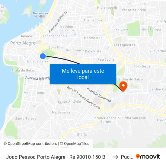 Joao Pessoa Porto Alegre - Rs 90010-150 Brasil to Pucrs map