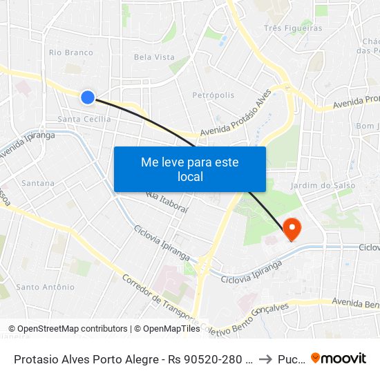 Protasio Alves Porto Alegre - Rs 90520-280 Brasil to Pucrs map