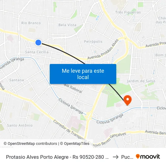 Protasio Alves Porto Alegre - Rs 90520-280 Brasil to Pucrs map