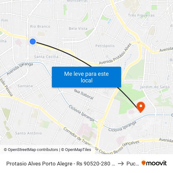 Protasio Alves Porto Alegre - Rs 90520-280 Brasil to Pucrs map