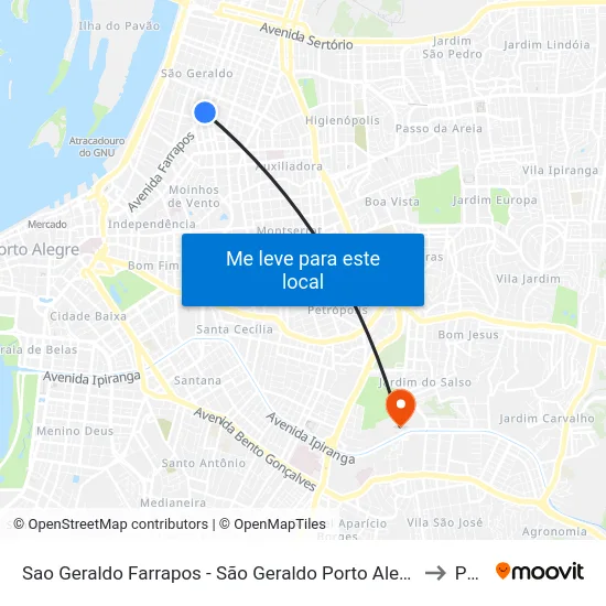 Sao Geraldo Farrapos - São Geraldo Porto Alegre - Rs 90220-006 Brasil to Pucrs map