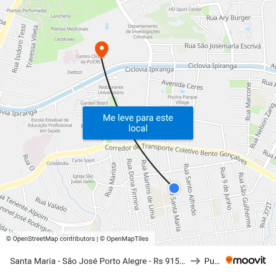 Santa Maria - São José Porto Alegre - Rs 91520-460 Brasil to Pucrs map