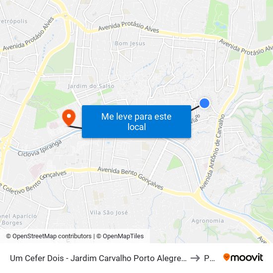 Um Cefer Dois - Jardim Carvalho Porto Alegre - Rs 91430-630 Brasil to Pucrs map