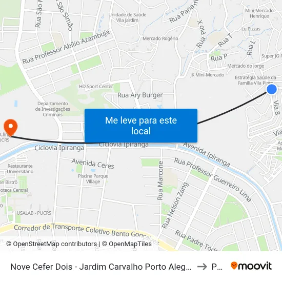 Nove Cefer Dois - Jardim Carvalho Porto Alegre - Rs 91430-692 Brasil to Pucrs map