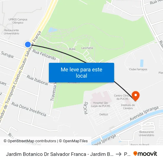 Jardim Botanico Dr Salvador Franca - Jardim Botânico Porto Alegre - Rs 90450-190 Brasil to Pucrs map