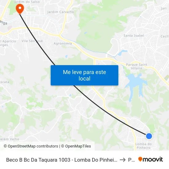 Beco B Bc Da Taquara 1003 - Lomba Do Pinheiro Porto Alegre - Rs 91570-670 Brasil to Pucrs map