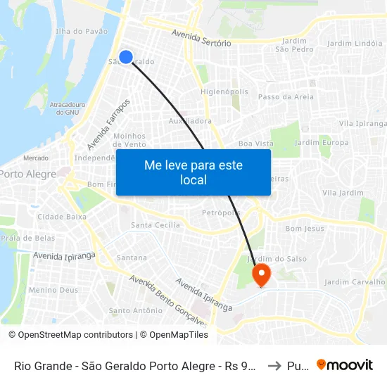 Rio Grande - São Geraldo Porto Alegre - Rs 90230-091 Brasil to Pucrs map