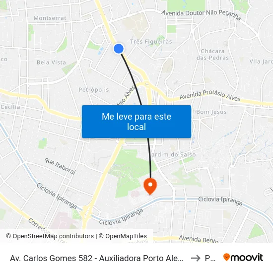 Av. Carlos Gomes 582 - Auxiliadora Porto Alegre - Rs 90480-001 Brasil to Pucrs map