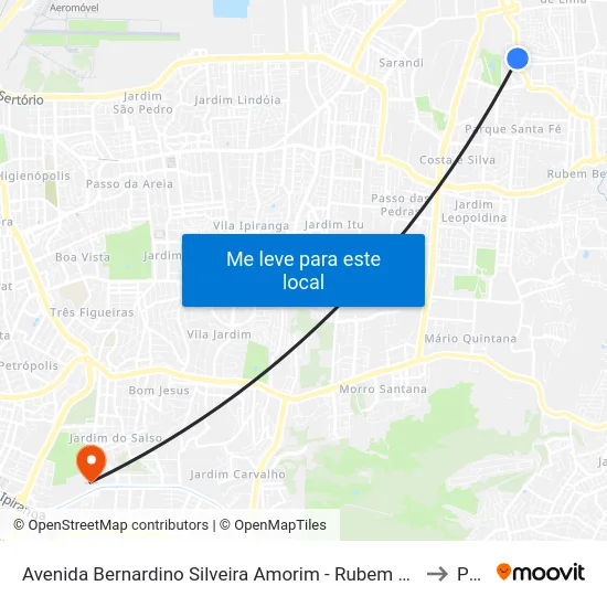 Avenida Bernardino Silveira Amorim - Rubem Berta Porto Alegre - Rs Brasil to Pucrs map