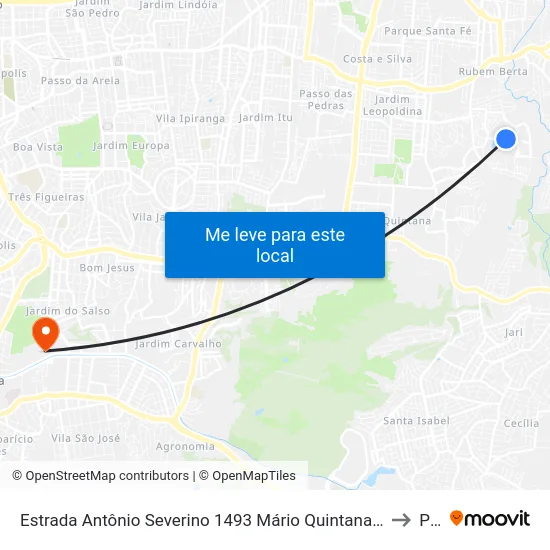 Estrada Antônio Severino 1493 Mário Quintana Porto Alegre - Rio Grande Do Sul 91250 Brasil to Pucrs map