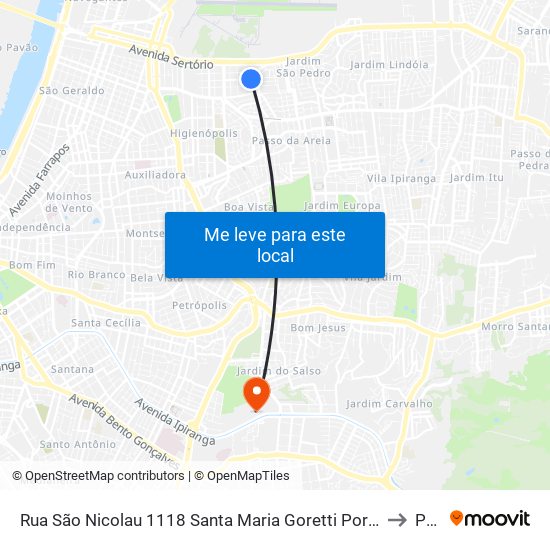 Rua São Nicolau 1118 Santa Maria Goretti Porto Alegre - Rs 91030-230 Brasil to Pucrs map