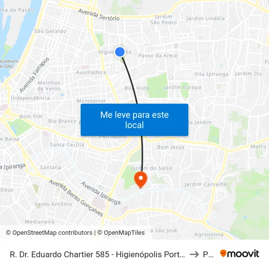 R. Dr. Eduardo Chartier 585 - Higienópolis Porto Alegre - Rs 90520-100 Brasil to Pucrs map