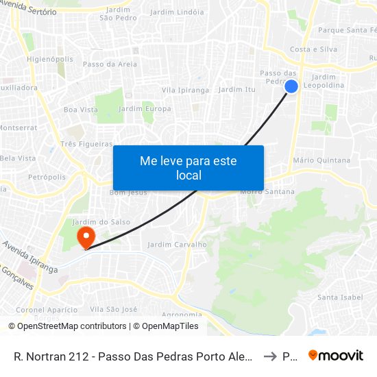 R. Nortran 212 - Passo Das Pedras Porto Alegre - Rs 91230-485 Brasil to Pucrs map