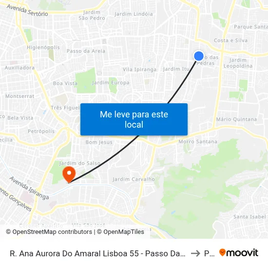 R. Ana Aurora Do Amaral Lisboa 55 - Passo Das Pedras Porto Alegre - Rs 91230-000 Brasil to Pucrs map