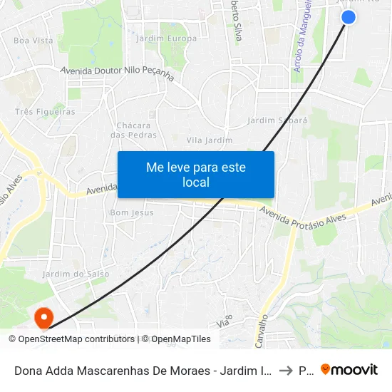 Dona Adda Mascarenhas De Moraes - Jardim Itu-Sabará Porto Alegre - Rs 91220-140 Brasil to Pucrs map