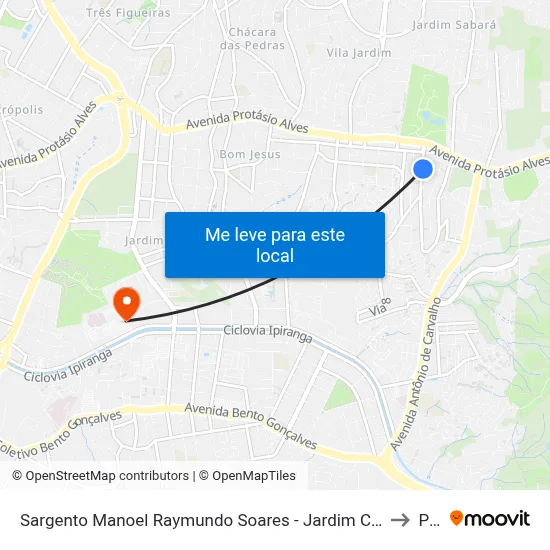 Sargento Manoel Raymundo Soares - Jardim Carvalho Porto Alegre - Rs 91430-213 Brasil to Pucrs map