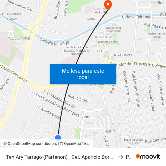 Ten Ary Tarrago (Partenon) - Cel. Aparicio Borges Porto Alegre - Rs 91510-390 Brasil to Pucrs map