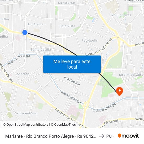 Mariante - Rio Branco Porto Alegre - Rs 90420-160 Brasil to Pucrs map