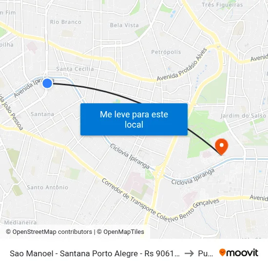 Sao Manoel - Santana Porto Alegre - Rs 90610-270 Brasil to Pucrs map