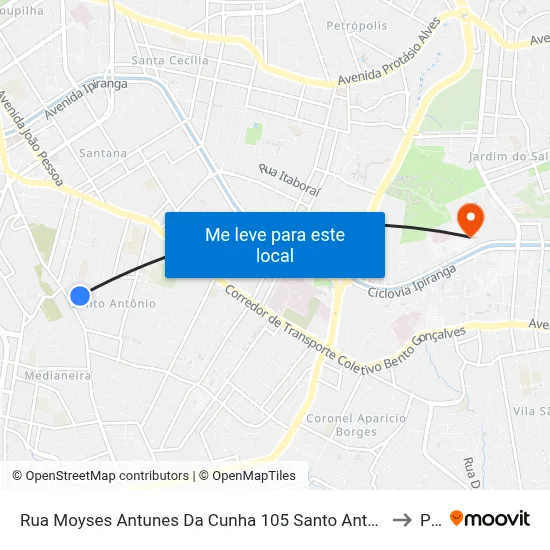 Rua Moyses Antunes Da Cunha 105 Santo Antônio Porto Alegre - Rio Grande Do Sul 90640 Brasil to Pucrs map