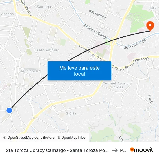 Sta Tereza Joracy Camargo - Santa Tereza Porto Alegre - Rs 90840-520 Brasil to Pucrs map