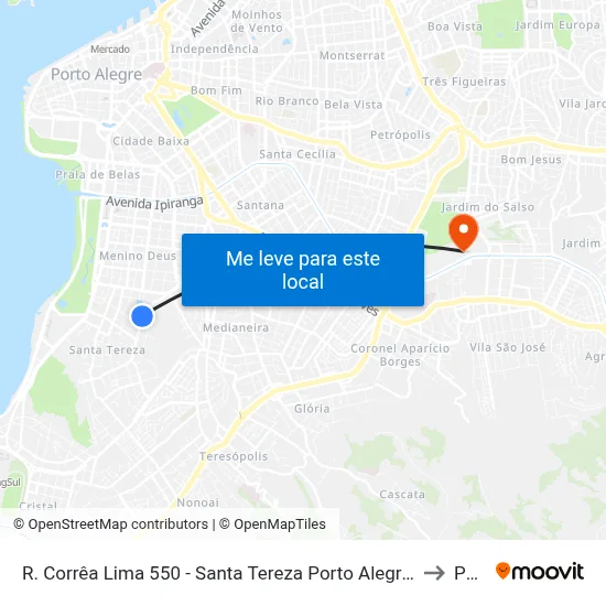 R. Corrêa Lima 550 - Santa Tereza Porto Alegre - Rs 90850-250 Brasil to Pucrs map