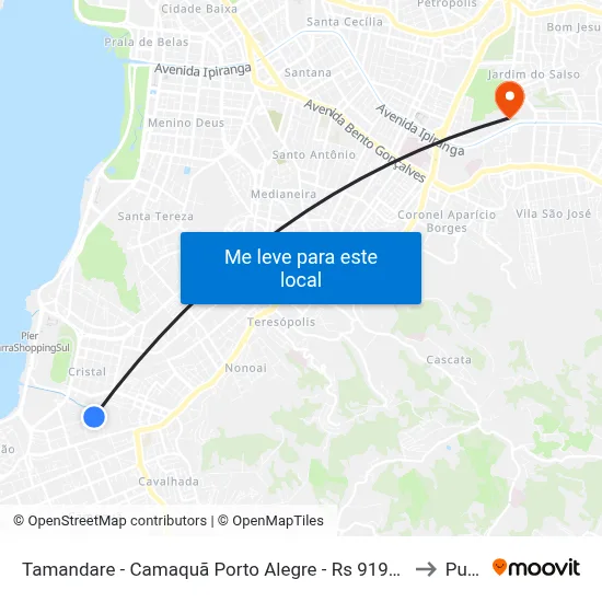 Tamandare - Camaquã Porto Alegre - Rs 91910-620 Brasil to Pucrs map