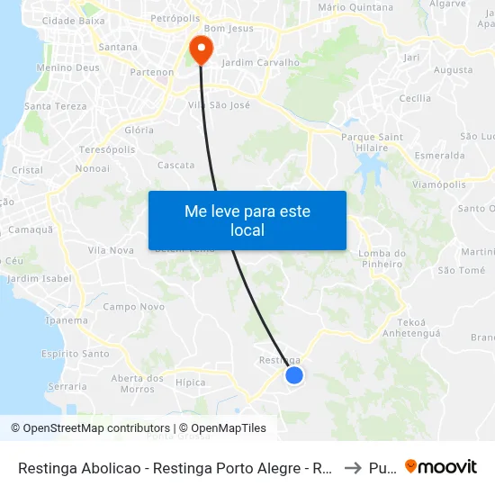 Restinga Abolicao - Restinga Porto Alegre - Rs 91790-230 Brasil to Pucrs map