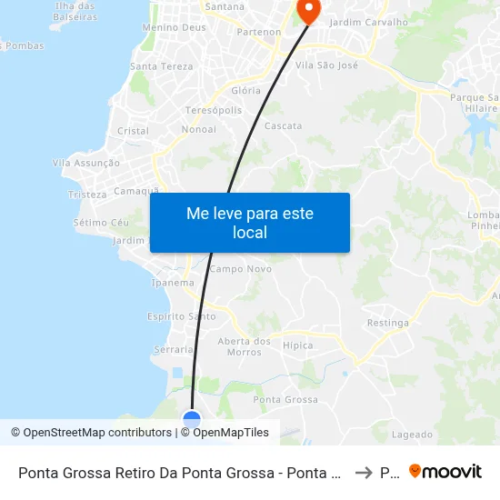 Ponta Grossa Retiro Da Ponta Grossa - Ponta Grossa Porto Alegre - Rs 91780-620 Brasil to Pucrs map