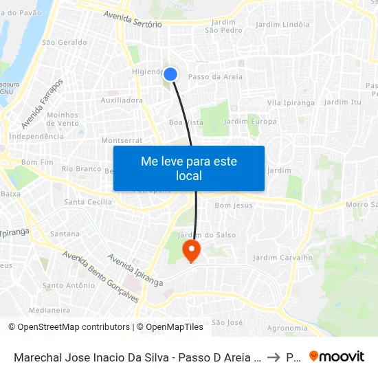 Marechal Jose Inacio Da Silva - Passo D Areia Porto Alegre - Rs 90520-280 Brasil to Pucrs map